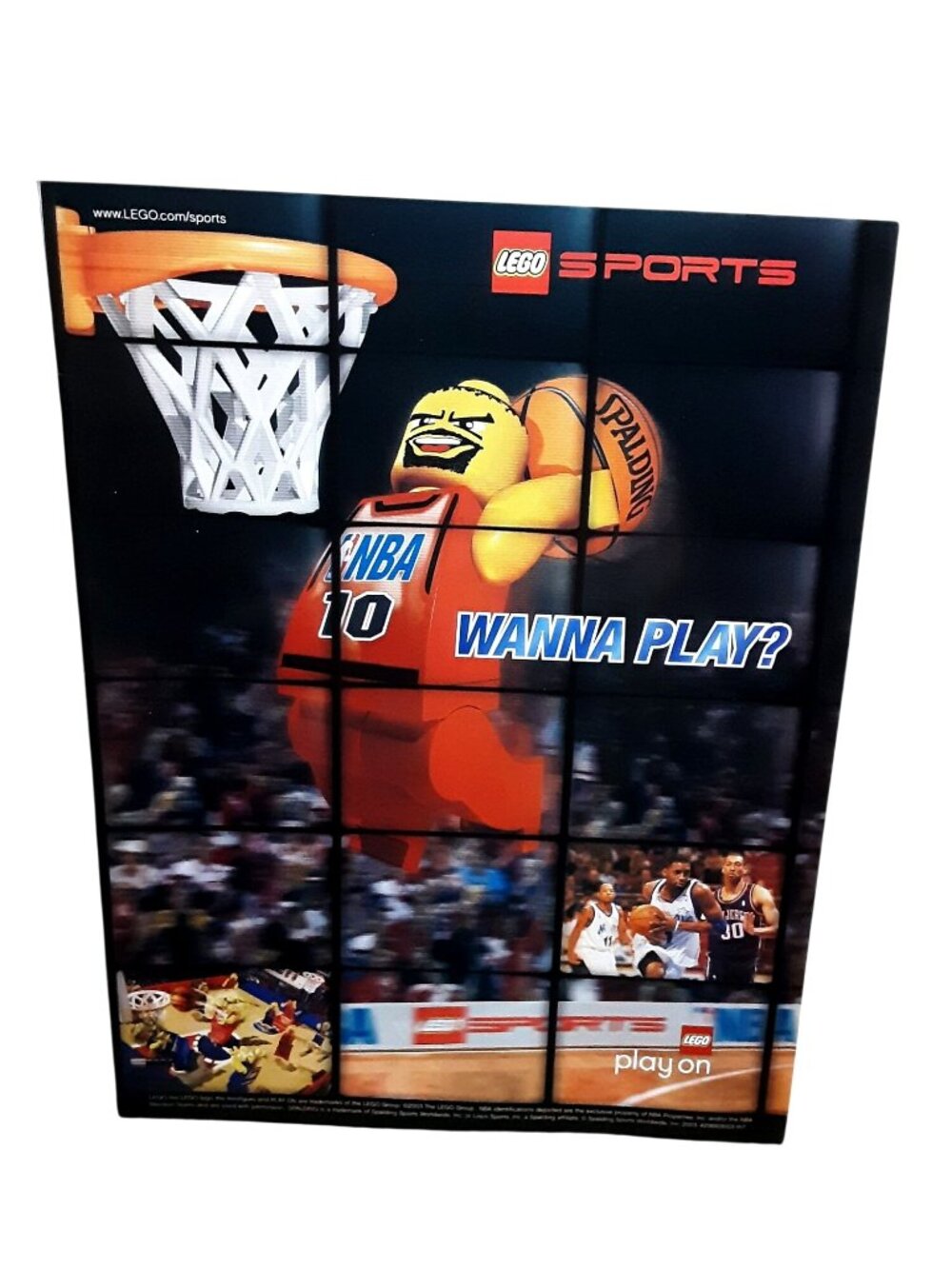 2003 LEGO Sports NBA Basketball Print Ad Wanna Play LEGO NBA 8x10.5